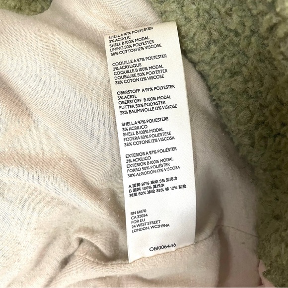 Free People Rivington Sherpa Jacket Green Pink - Picture 11 of 14